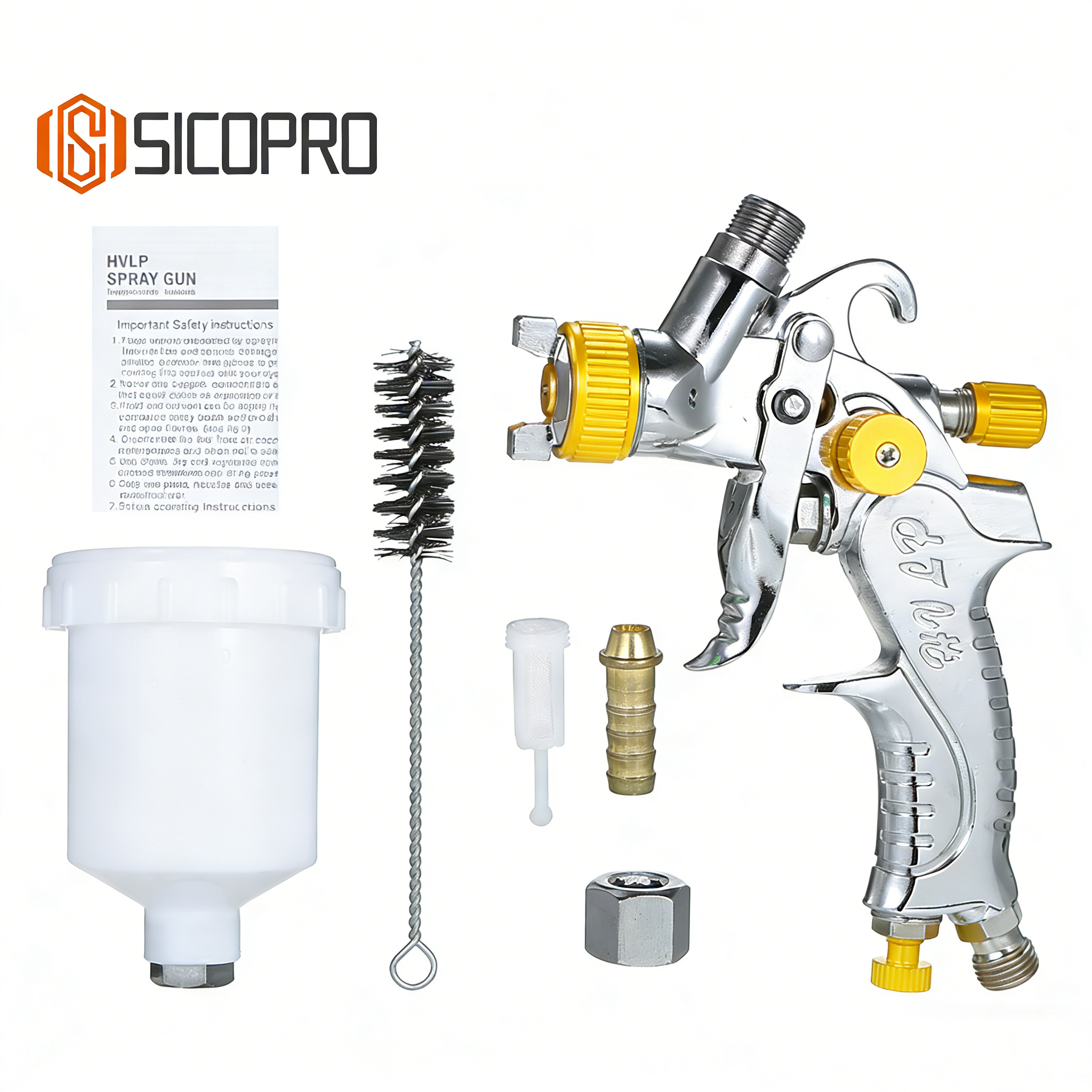 MINI2008 LVLP Spray Gun Set - High Precision Refinish Tool with Adjustable Nozzle