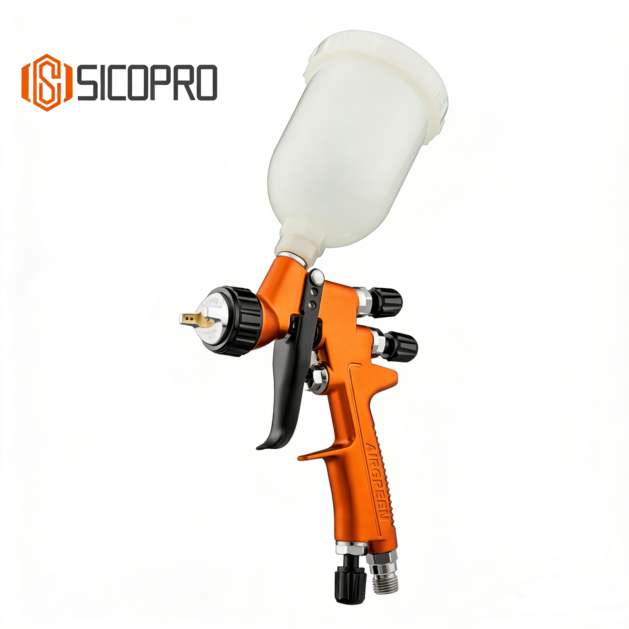 MINI888 LVLP Gravity Feed Spray Gun – Orange Body Professional Refinishing Tool