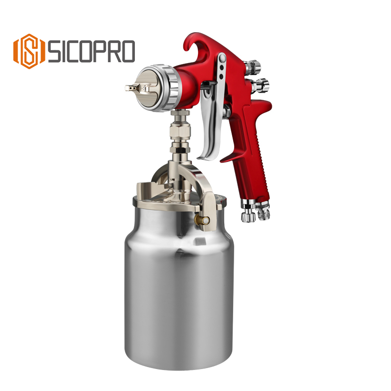 GFG SICOPRO LVLP Spray Gun with 1000ml Stainless Steel Cup - Bottom Feed Type