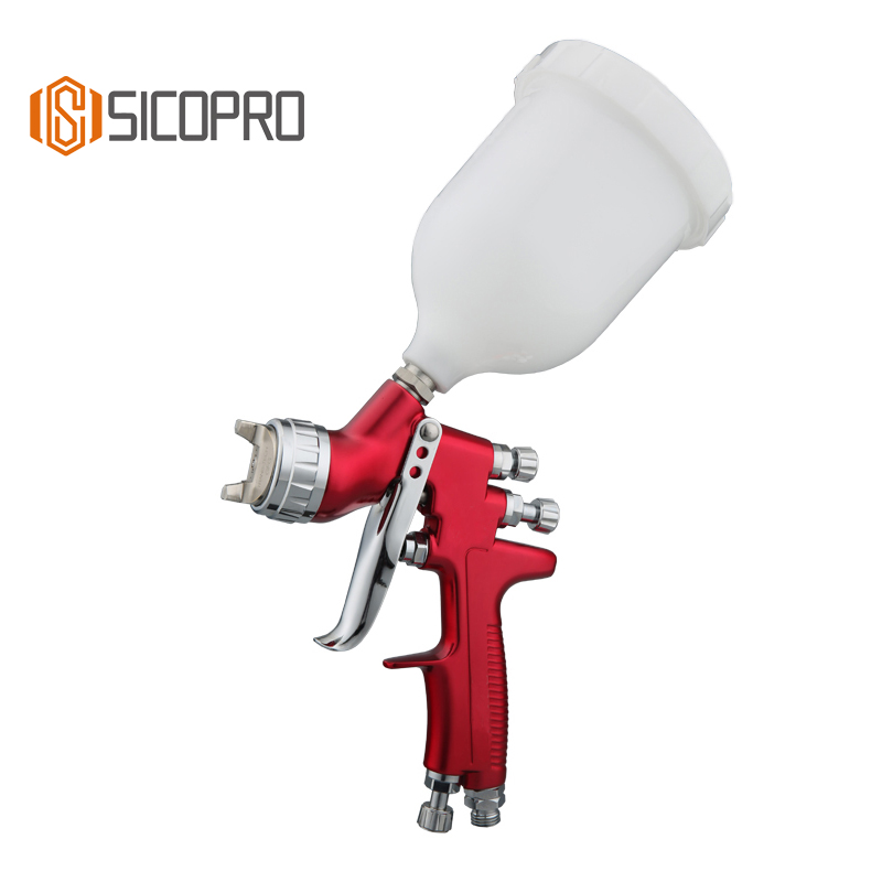GFG SICOPRO Top-feed LVLP Spray Gun - 600ml Plastic Cup Gravity Spray