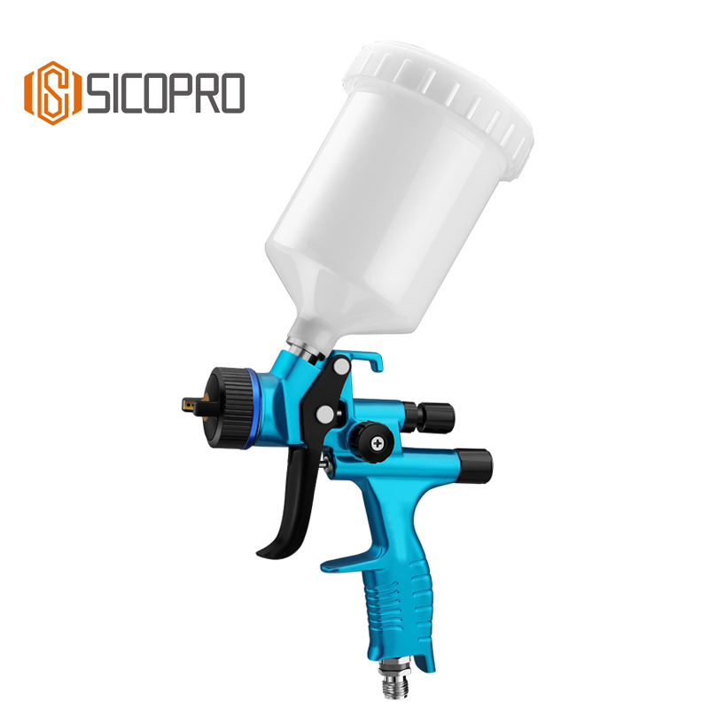 SICOPRO SK2021 Blue LVLP Spray Gun 600ml - Gravity Feed Refinish Tool