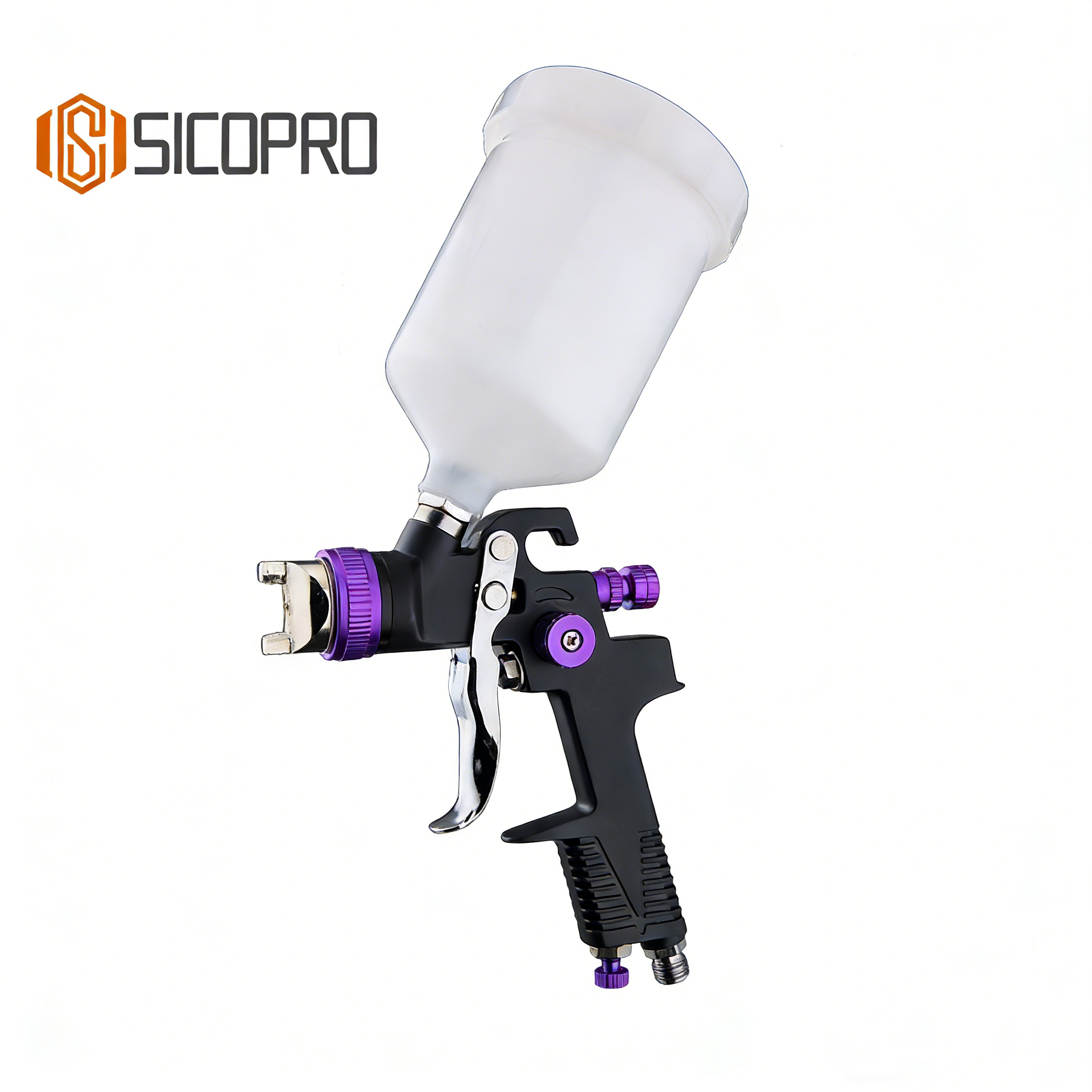 H970 LVLP Gravity Feed Spray Gun – Matte Black Industrial Refinishing