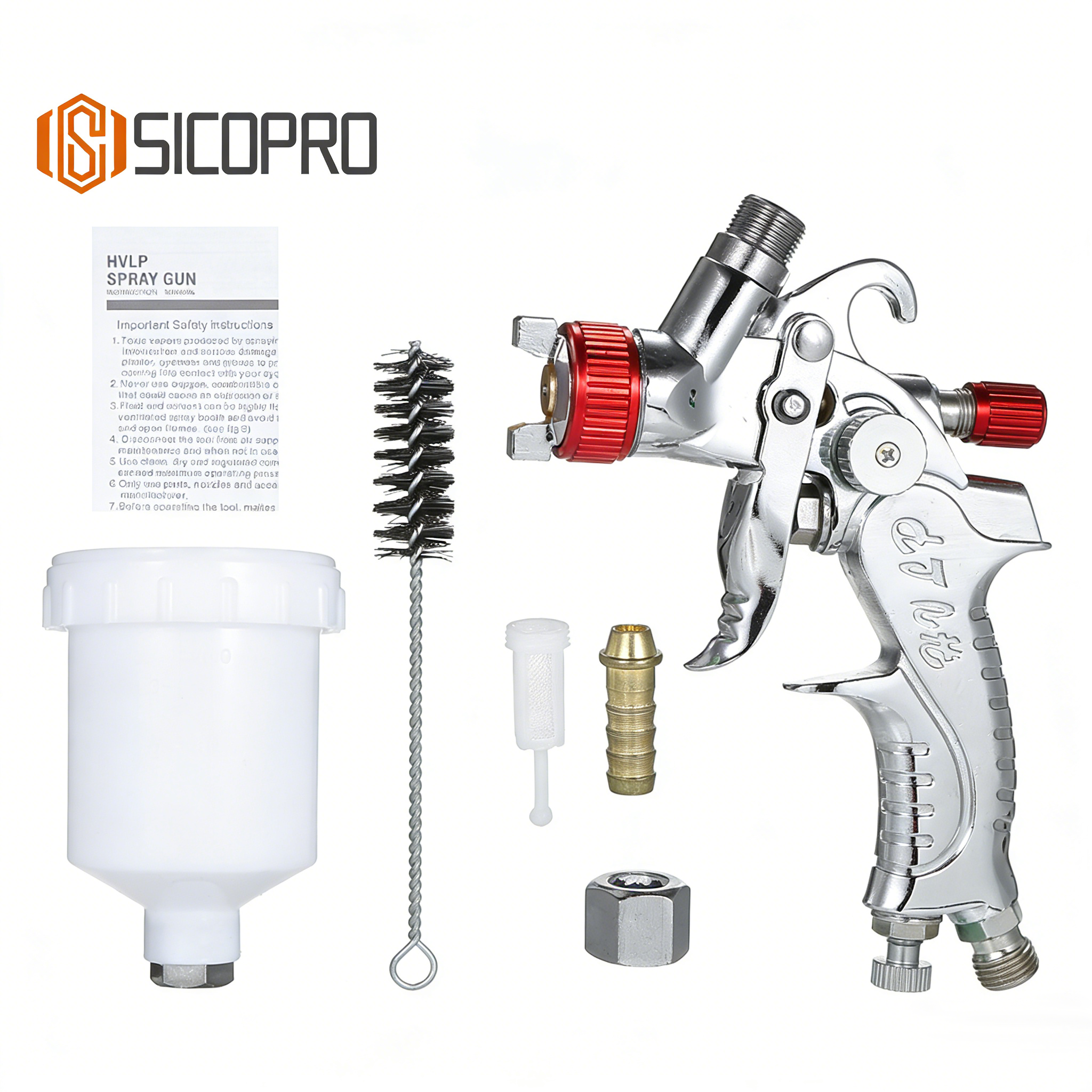 MINI2008 Red LVLP Spray Gun - Professional Refinish Tool for Auto and Furniture Coating