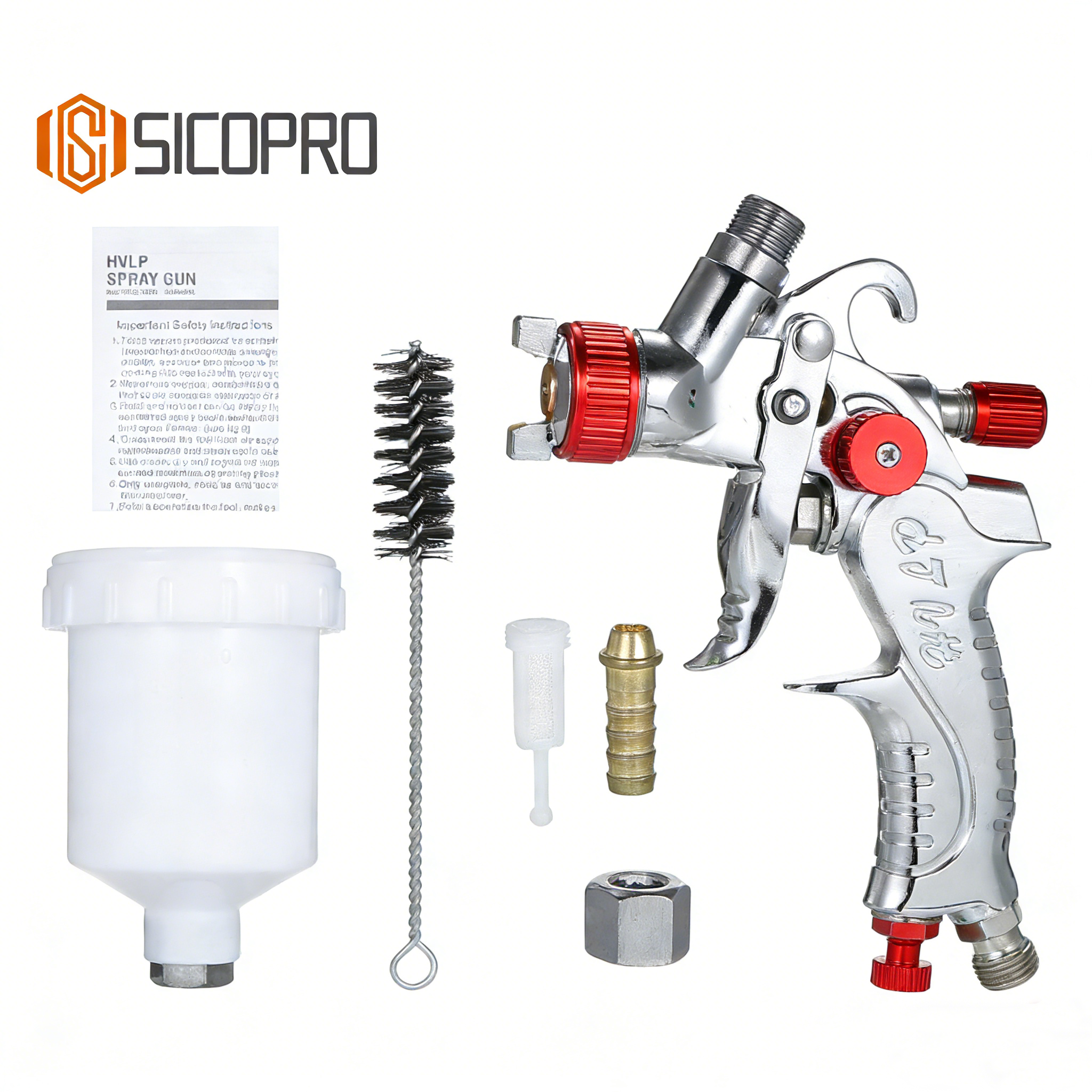 MINI2008 LVLP Spray Gun – Red Control Knobs