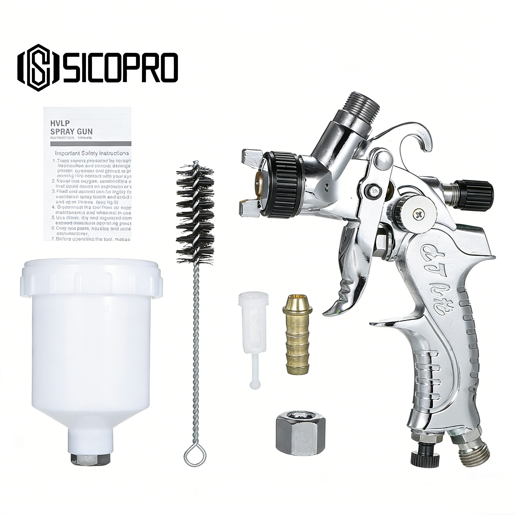 MINI2008 Black LVLP Spray Gun - Low Pressure Precision Coating Tool