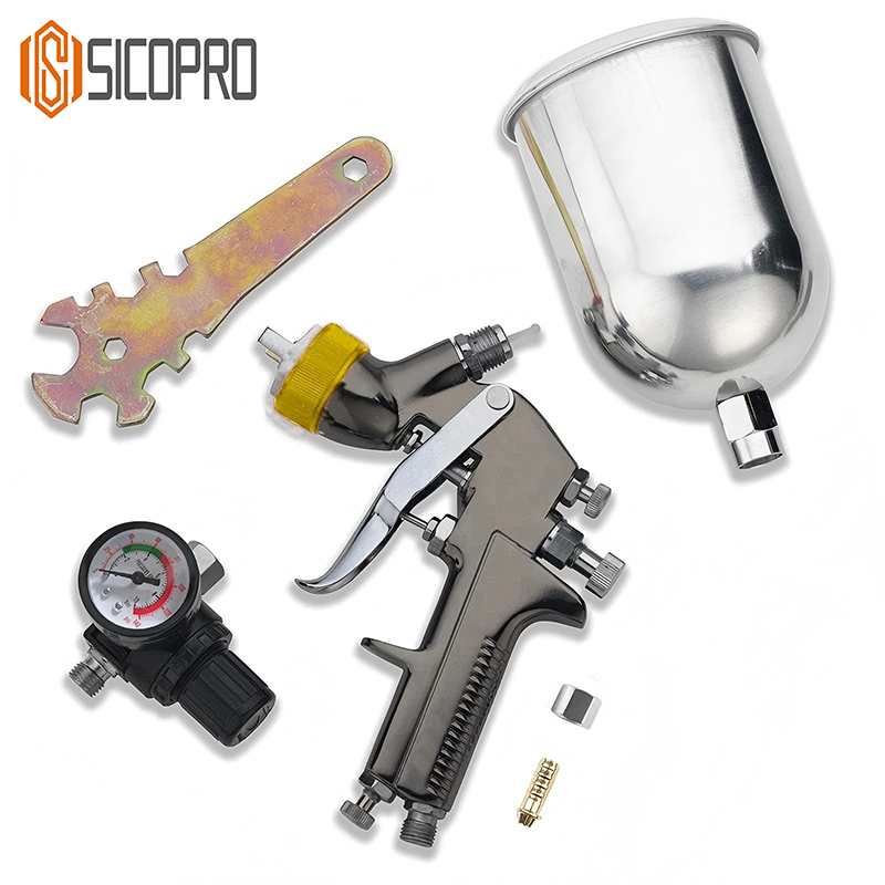 4001P LVLP Spray Gun with 600ml Aluminum Cup - Purple Edition