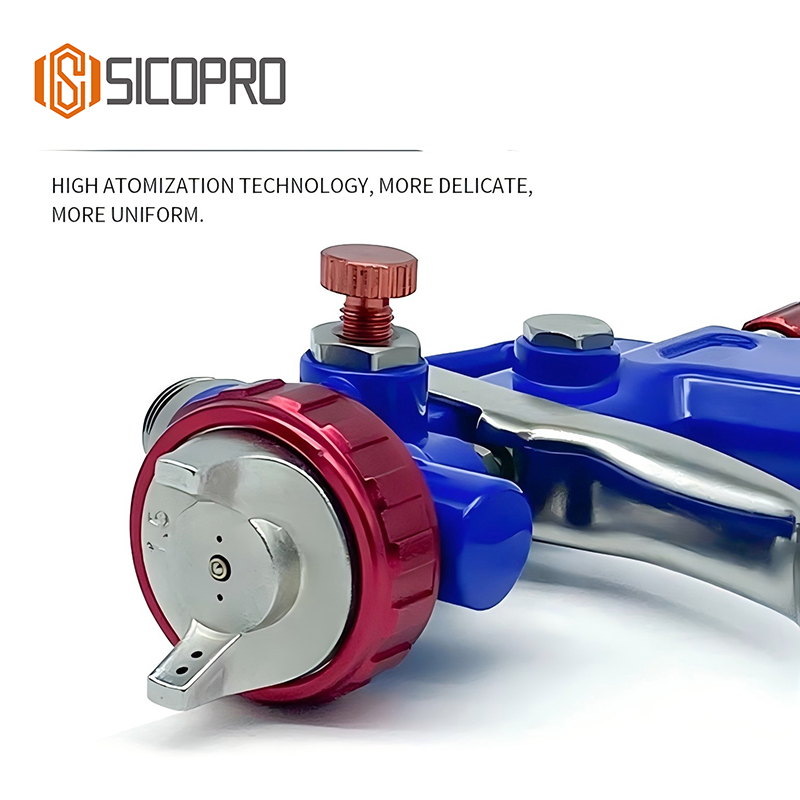991 High Atomization LVLP Spray Gun - Blue Body with Red Cap