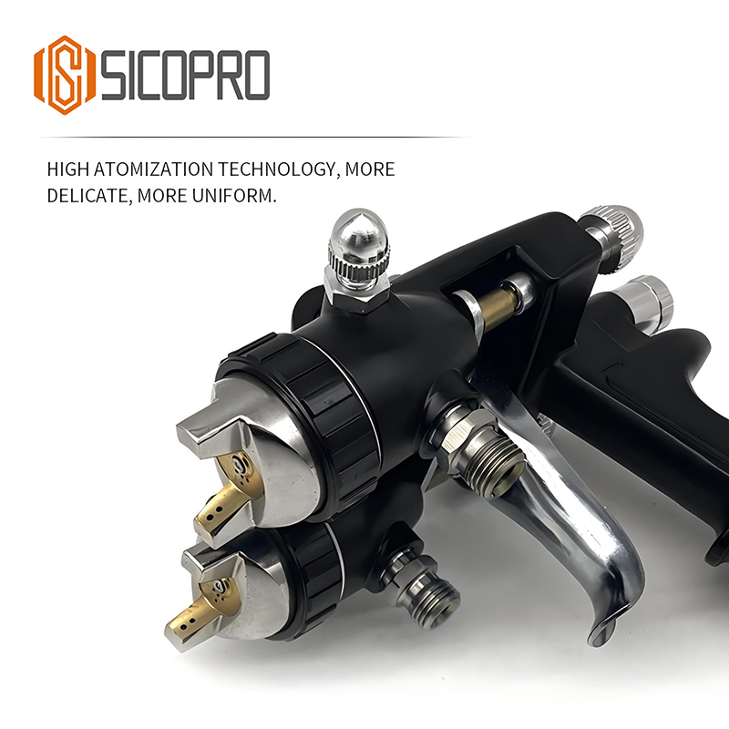 DH-10 Dual-Head LVLP Spray Gun – High Atomization Horizontal Model