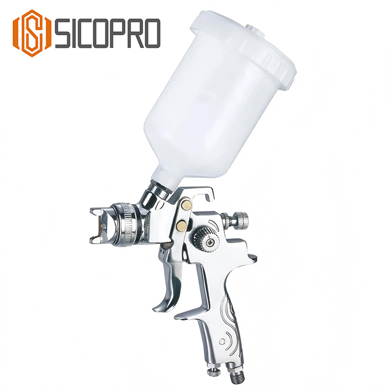 SK‑350 LVLP Spray Gun with Metal Cup (Bottom Feed)