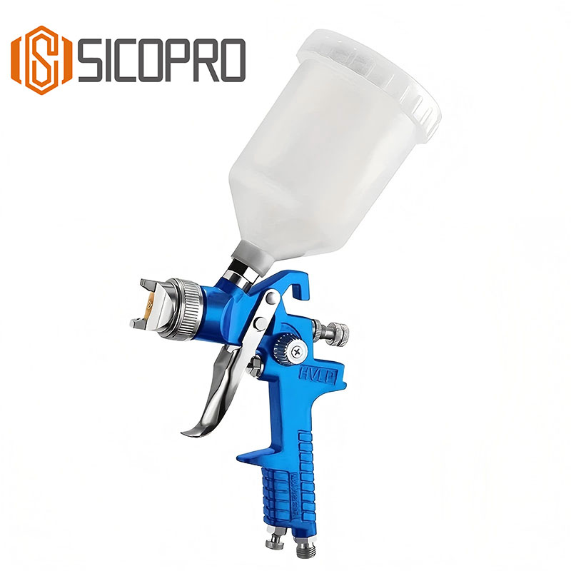 Blue LVLP Spray Gun with Plastic Cup – Model SK-827P