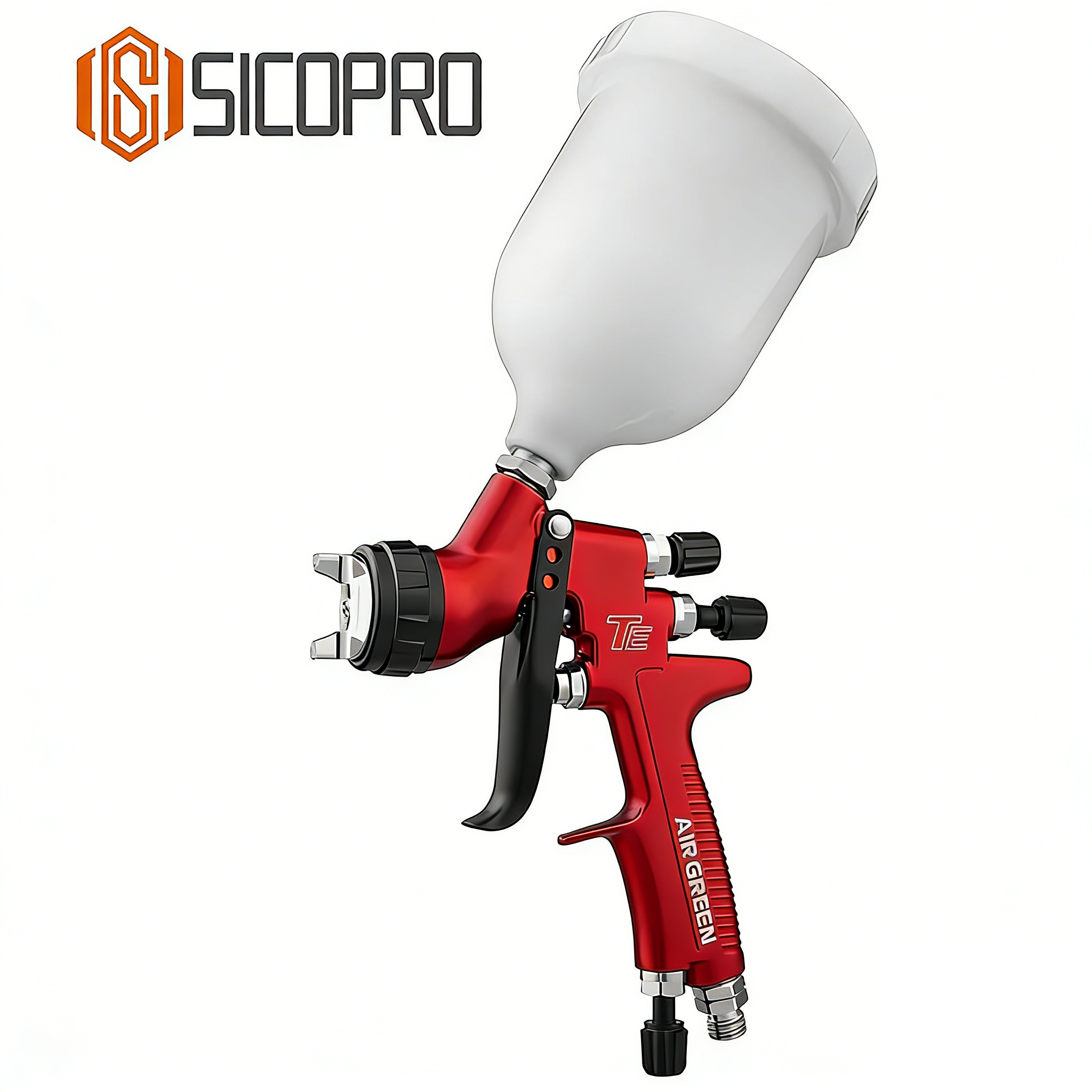 TE Red LVLP Spray Gun for Automotive & Furniture Refinishing