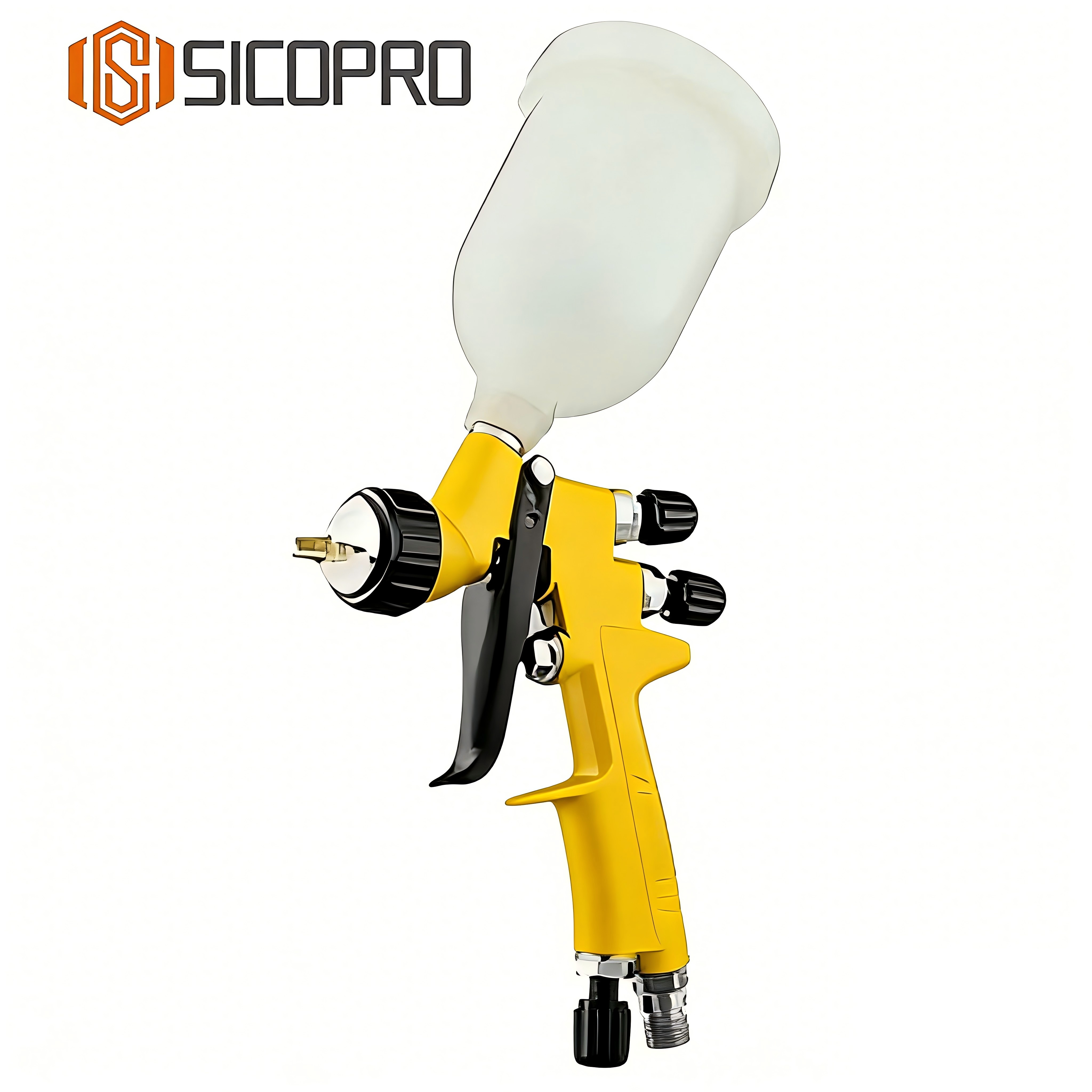 Mini888 Yellow LVLP Gravity Spray Gun for Automotive Refinishing