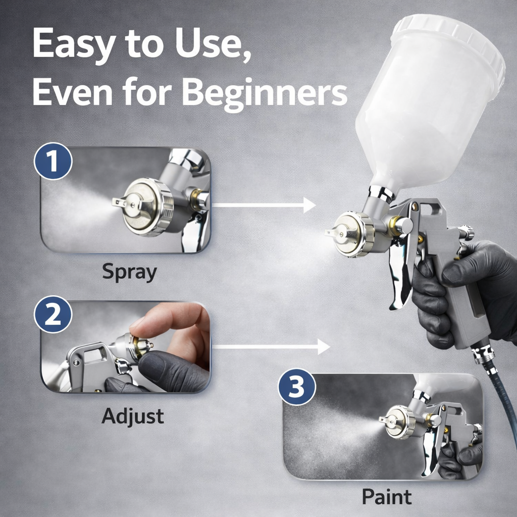 Automotive LVLP Paint Spray Gun Wide Pattern Professional Sprayer