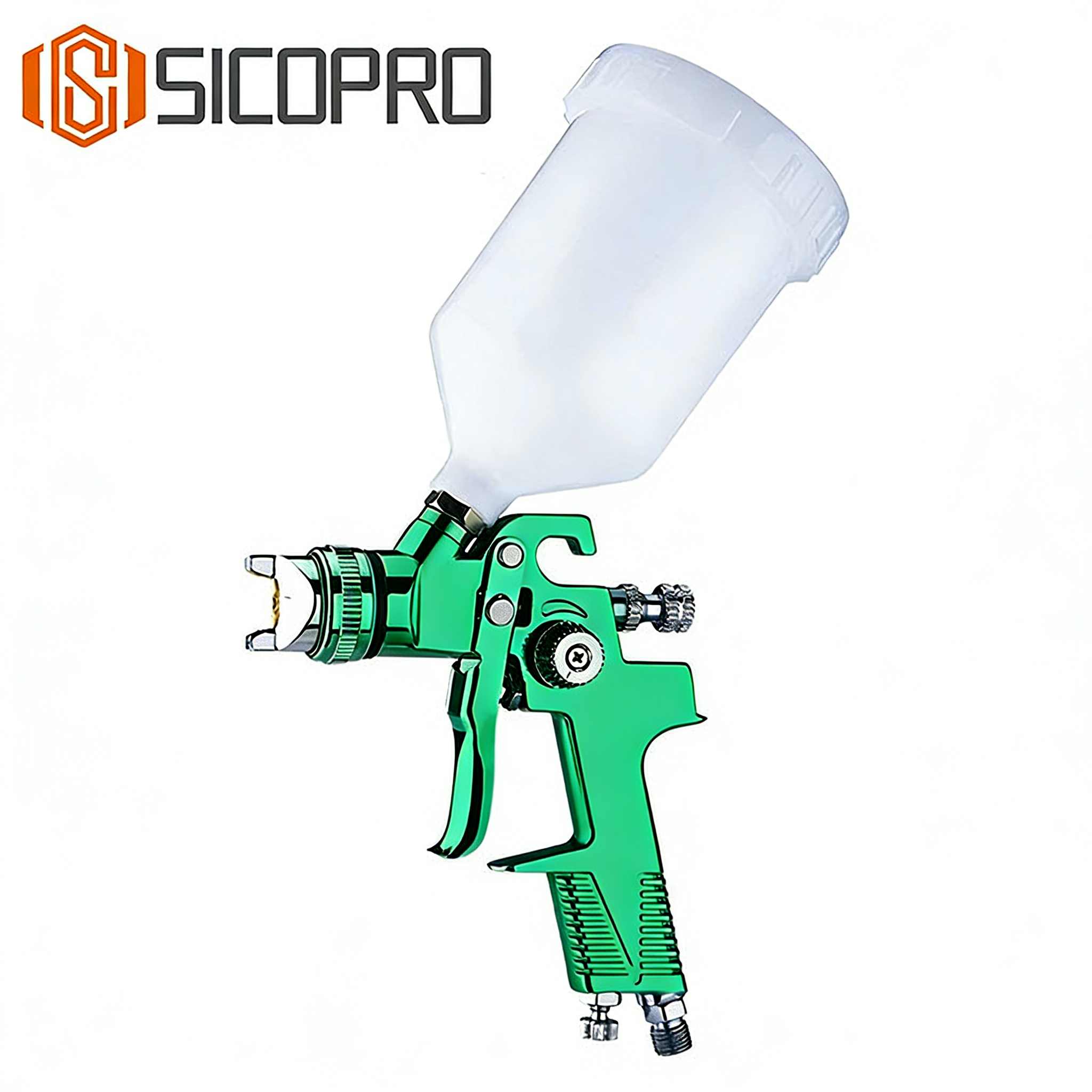 SICOPRO H-970G LVLP Spray Gun – Green Gravity Feed Paint Sprayer