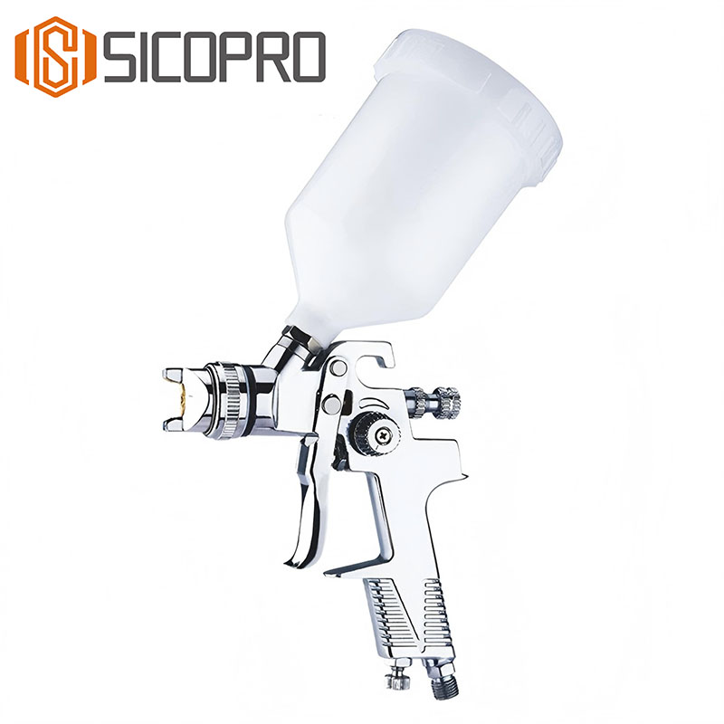 SICOPRO H-970G LVLP Spray Gun – Silver Gravity Feed Paint Sprayer