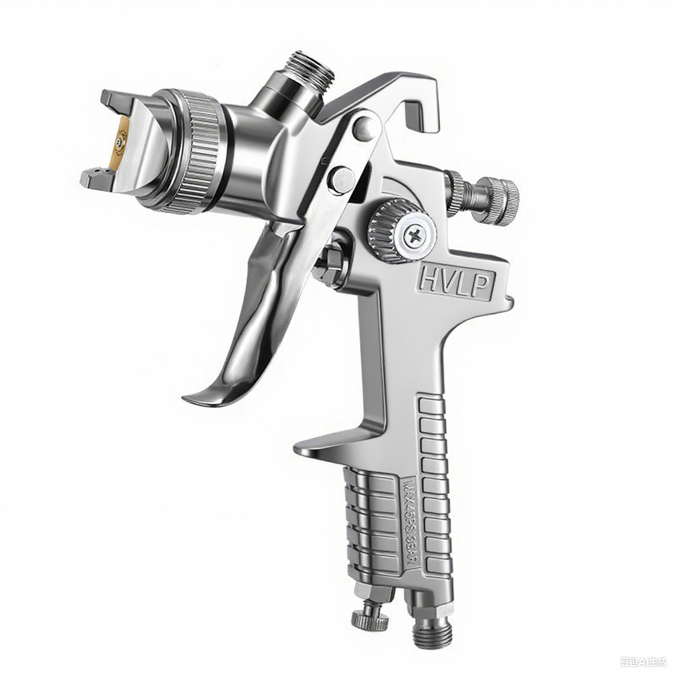 H-827P+H-2000P LVLP Chrome Spray Gun Kit with Plastic Cups and Case