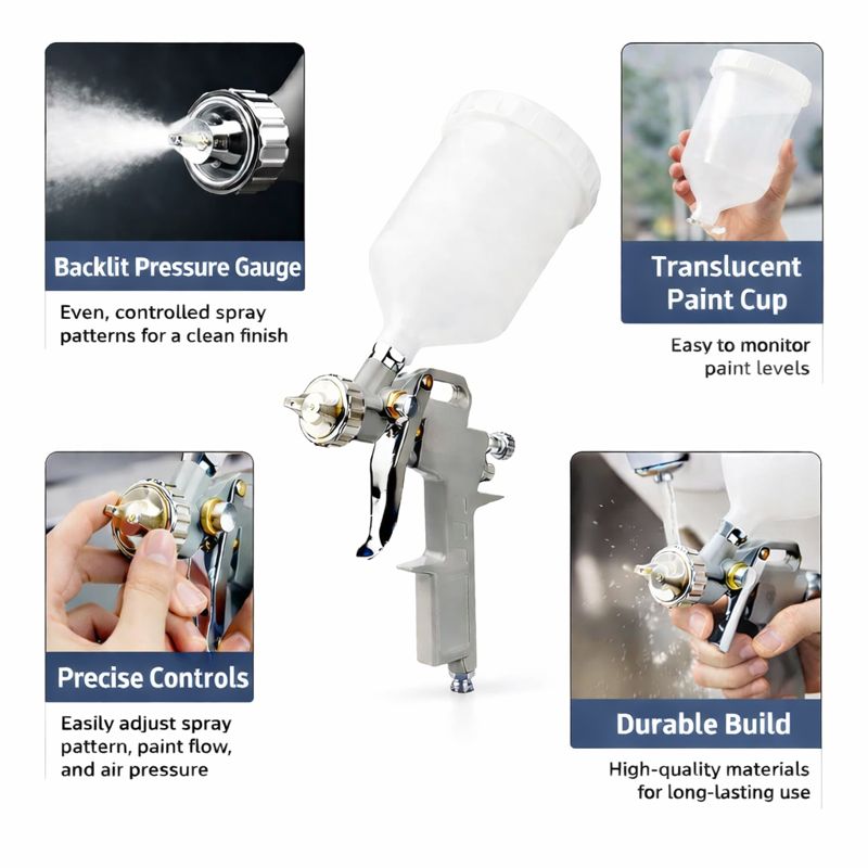 Industrial Quality LVLP Spray Gun for Refinished Painting – Precision & Durability