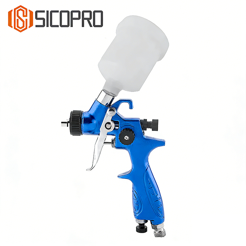 SICOPRO Blue Gravity Feed LVLP Spray Gun for Fine Finishing