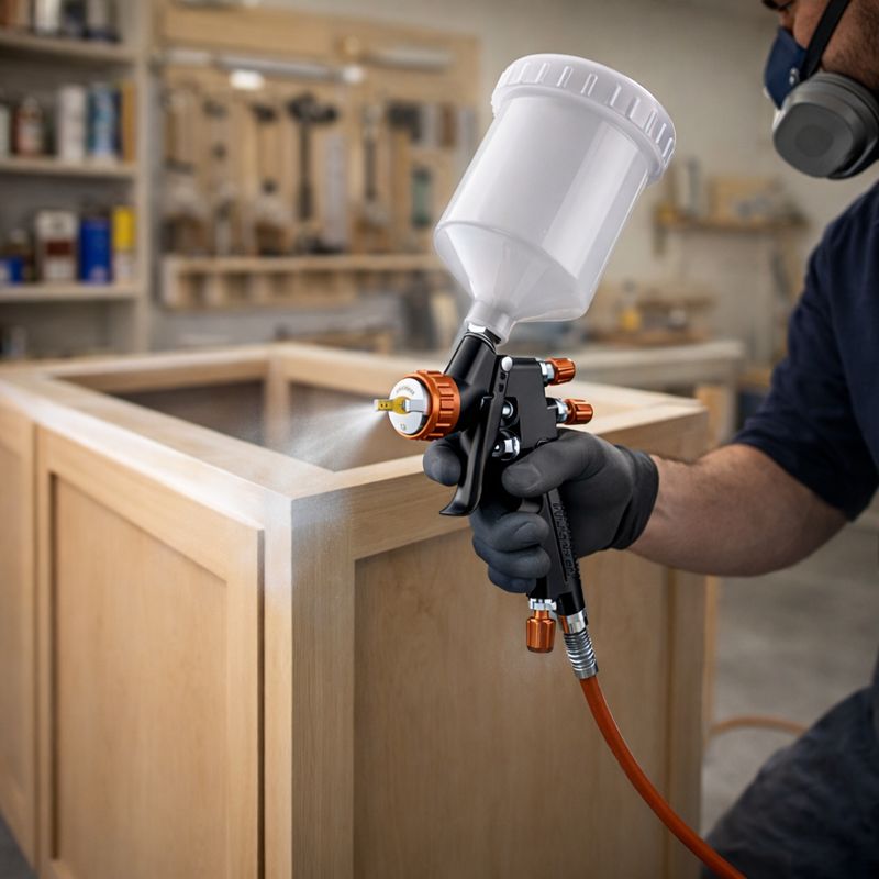 LVLP Fine Finish Spray Gun with Pressure Regulator