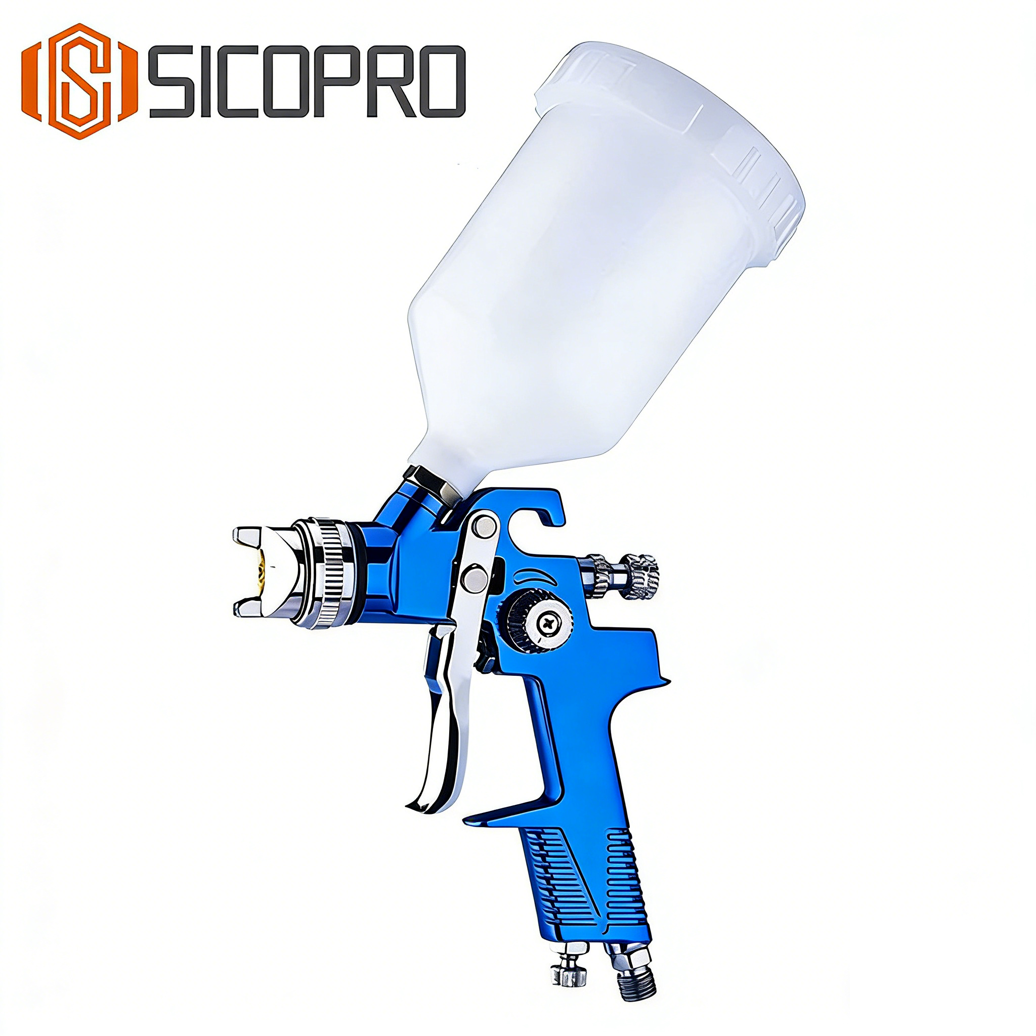 SICOPRO H-970G LVLP Spray Gun – Blue Gravity Feed Paint Sprayer