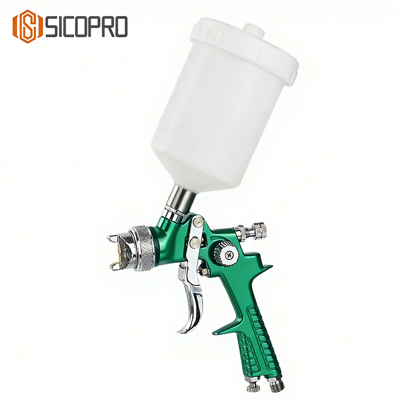 SICOPRO Green Gravity Feed LVLP Spray Gun for Automotive Refinishing