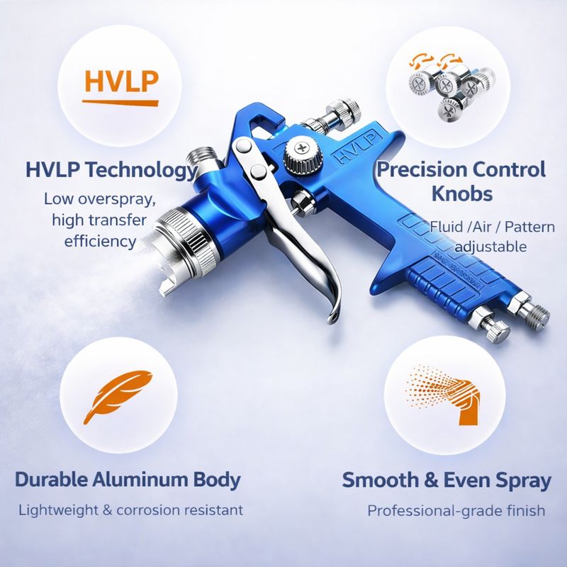 Precision LVLP Spray Gun with HVLP Technology – Smooth Finish for All Projects