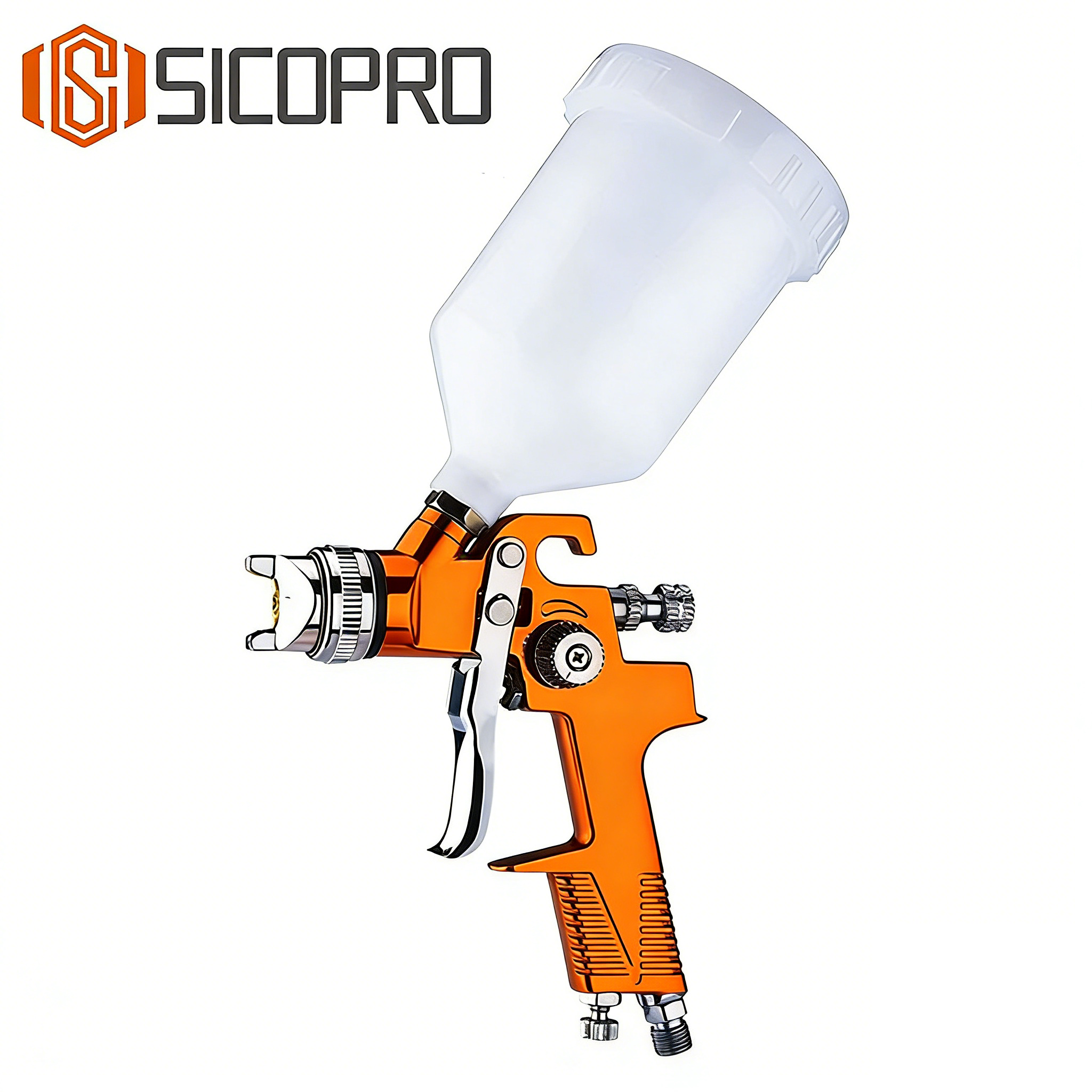 SICOPRO H-970G LVLP Spray Gun – Orange Gravity Feed Paint Sprayer