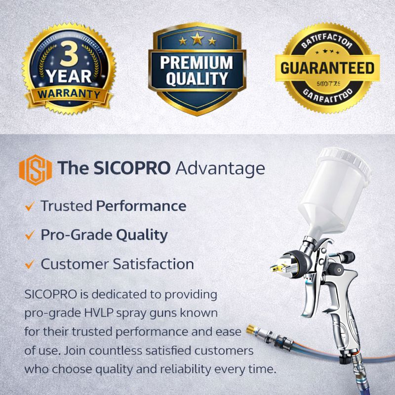 SICOPRO SK-887 LVLP Spray Gun - Dual Certified High-Performance Sprayer
