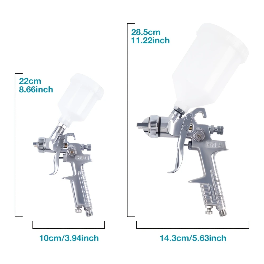H-827P + H-2000P LVLP Spray Gun Kit with MF-05 Regulator – 2-Piece Gravity Feed Paint Guns with Plastic Cups & Accessories