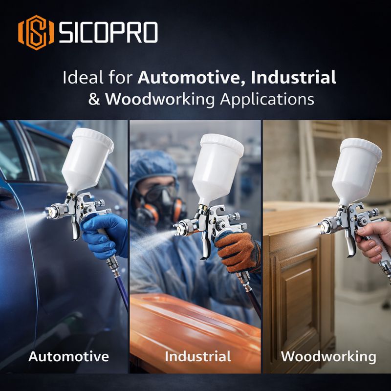 SICOPRO Spray Gun for Automotive, Industrial & Woodworking