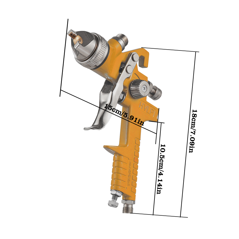 SICOPRO H-827P LVLP Spray Gun – Golden Body, Single Nozzle