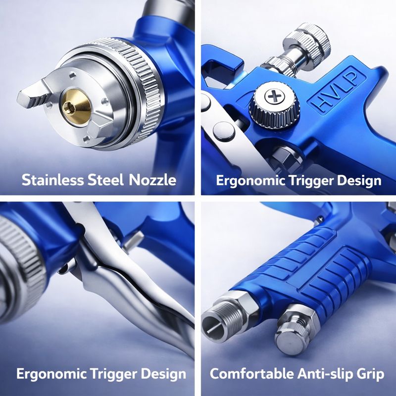 LVLP Spray Gun with Full Control – Fan, Flow & Pressure Adjustment