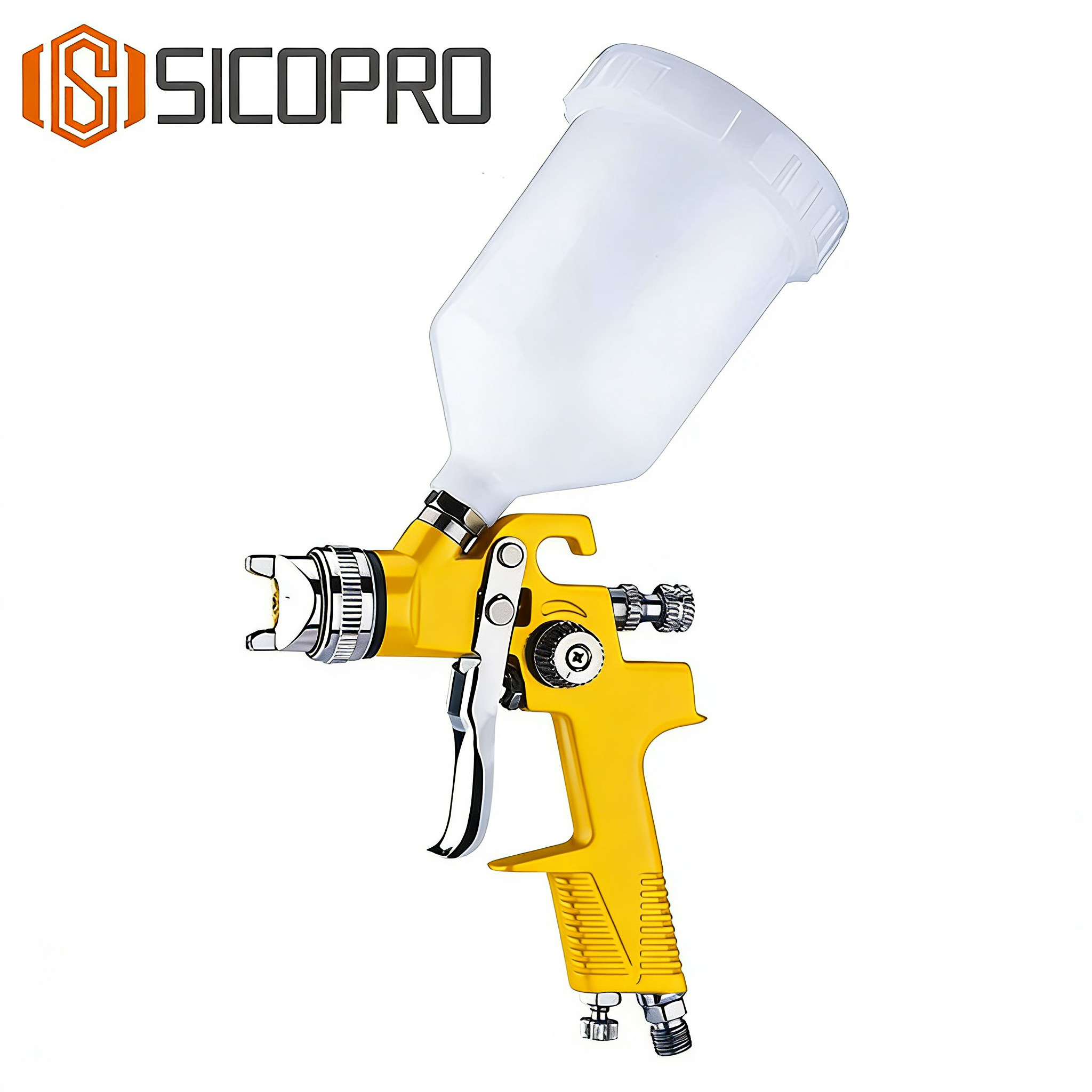 SICOPRO H-970G LVLP Spray Gun – Yellow Gravity Feed Paint Sprayer