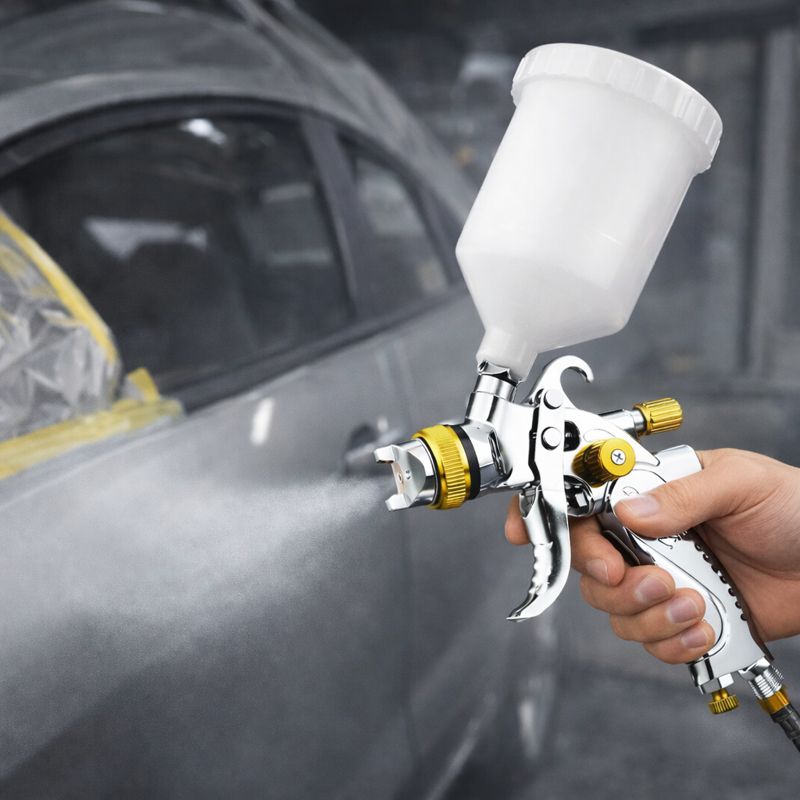 High Precision LVLP Spray Gun – Multi Nozzle Refinish Tool