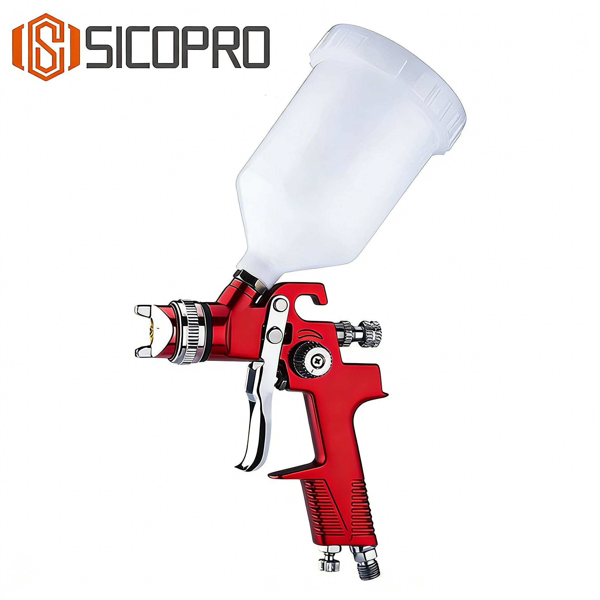 SICOPRO H-970G LVLP Spray Gun – Red Gravity Feed Paint Sprayer