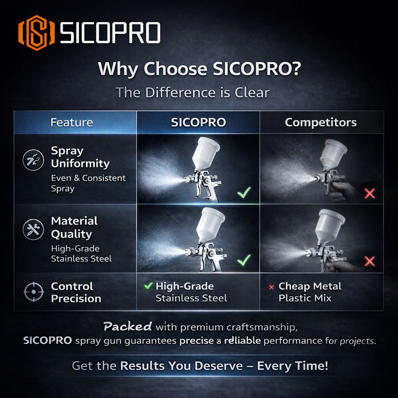 SICOPRO Complete Spray Gun Kit for Precision Painting