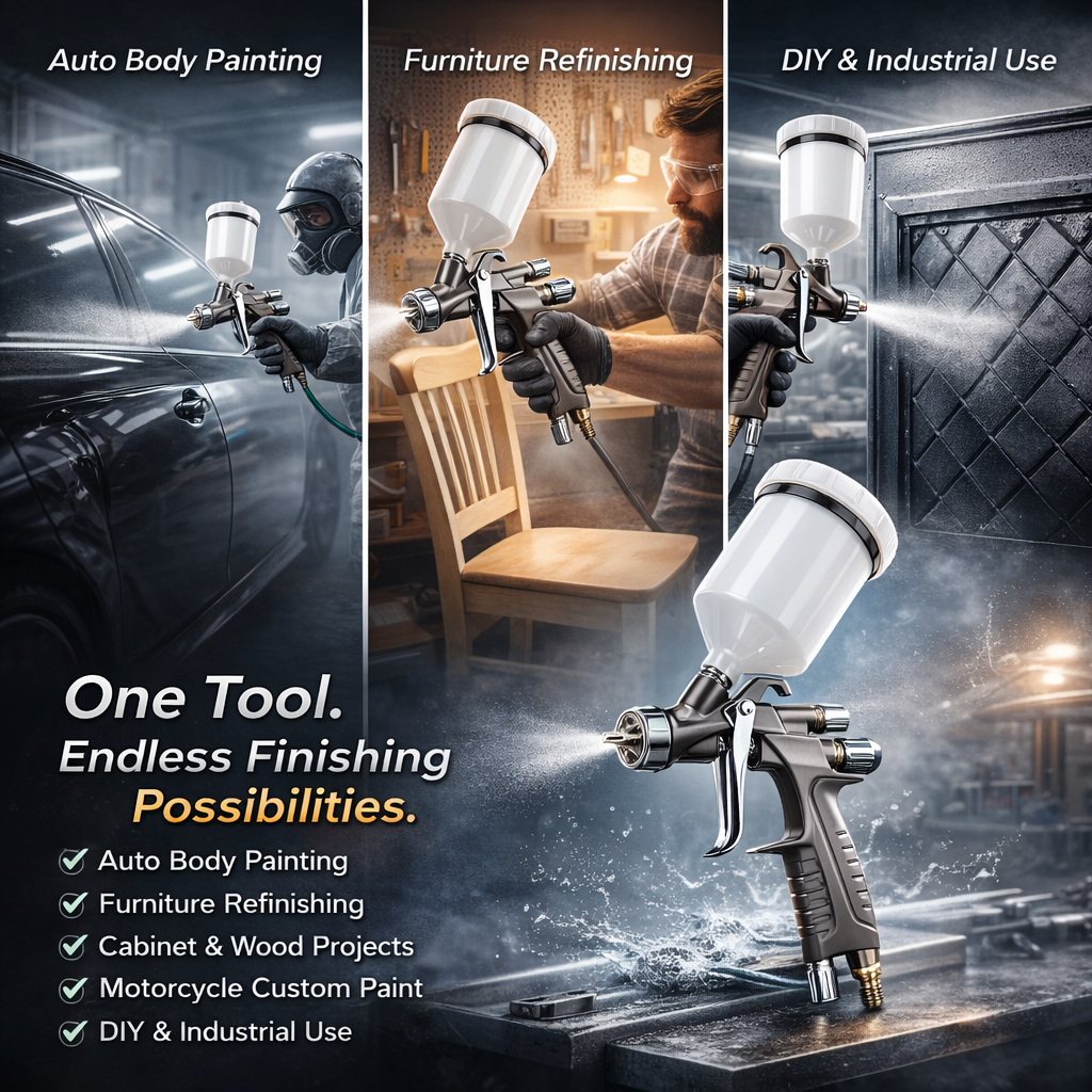 Professional 600ml Car Body Repair Refinished Painting LVLP Spray Gun Automotive