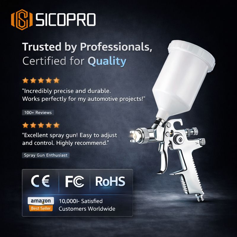 SICOPRO Certified LVLP Spray Gun – Trusted by Professionals