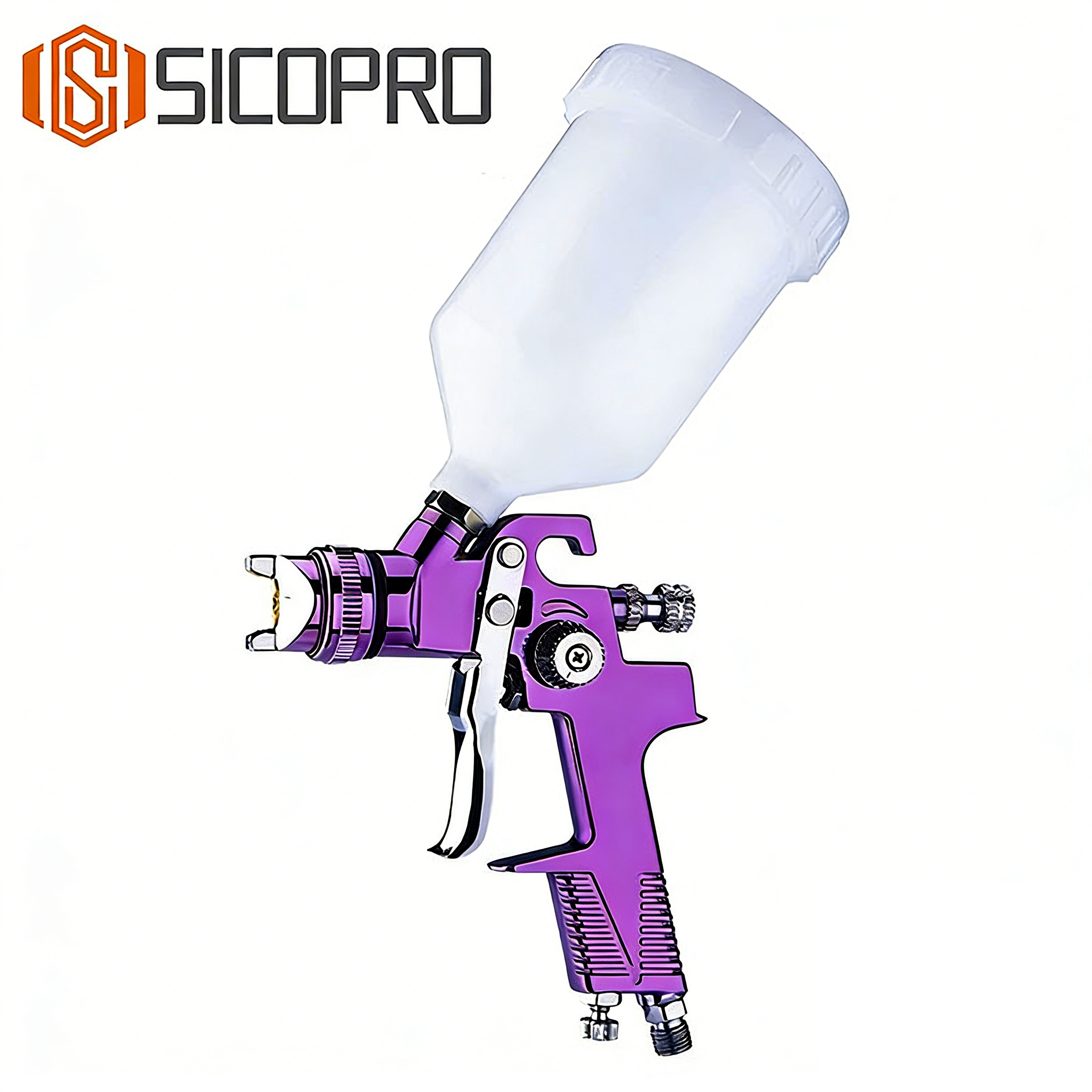 SICOPRO H-970G LVLP Spray Gun – Purple Gravity Feed Paint Sprayer