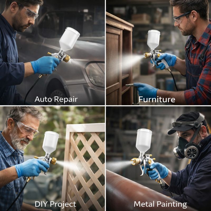 DIY Fine Finish Spray Gun – LVLP Kit with 3 Nozzles
