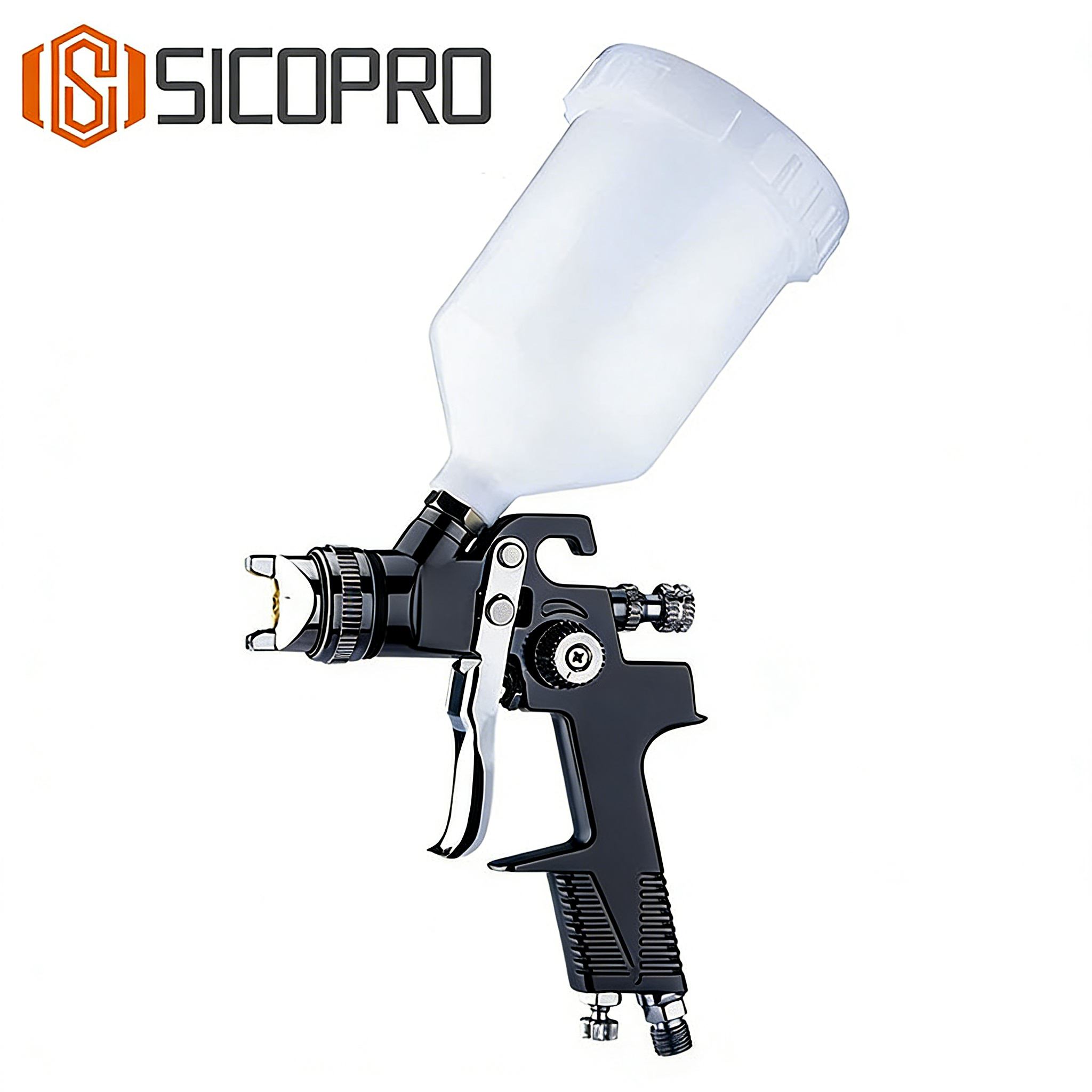 SICOPRO H-970G LVLP Spray Gun – Black Gravity Feed Paint Sprayer
