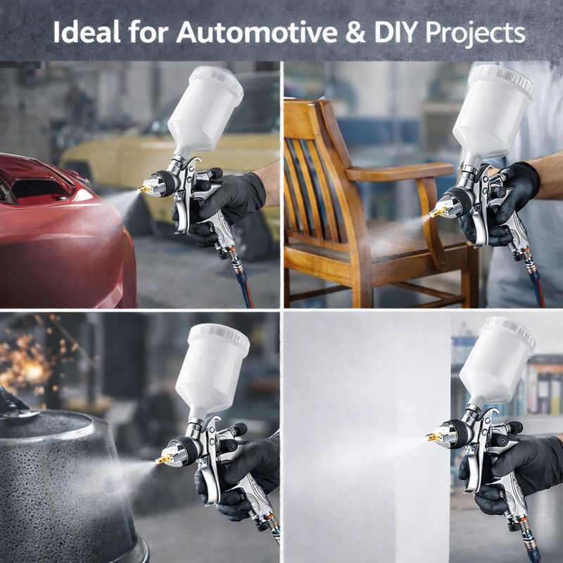 SICOPRO SK-887 Spray Gun - Multi-Surface LVLP Tool for Automotive & DIY