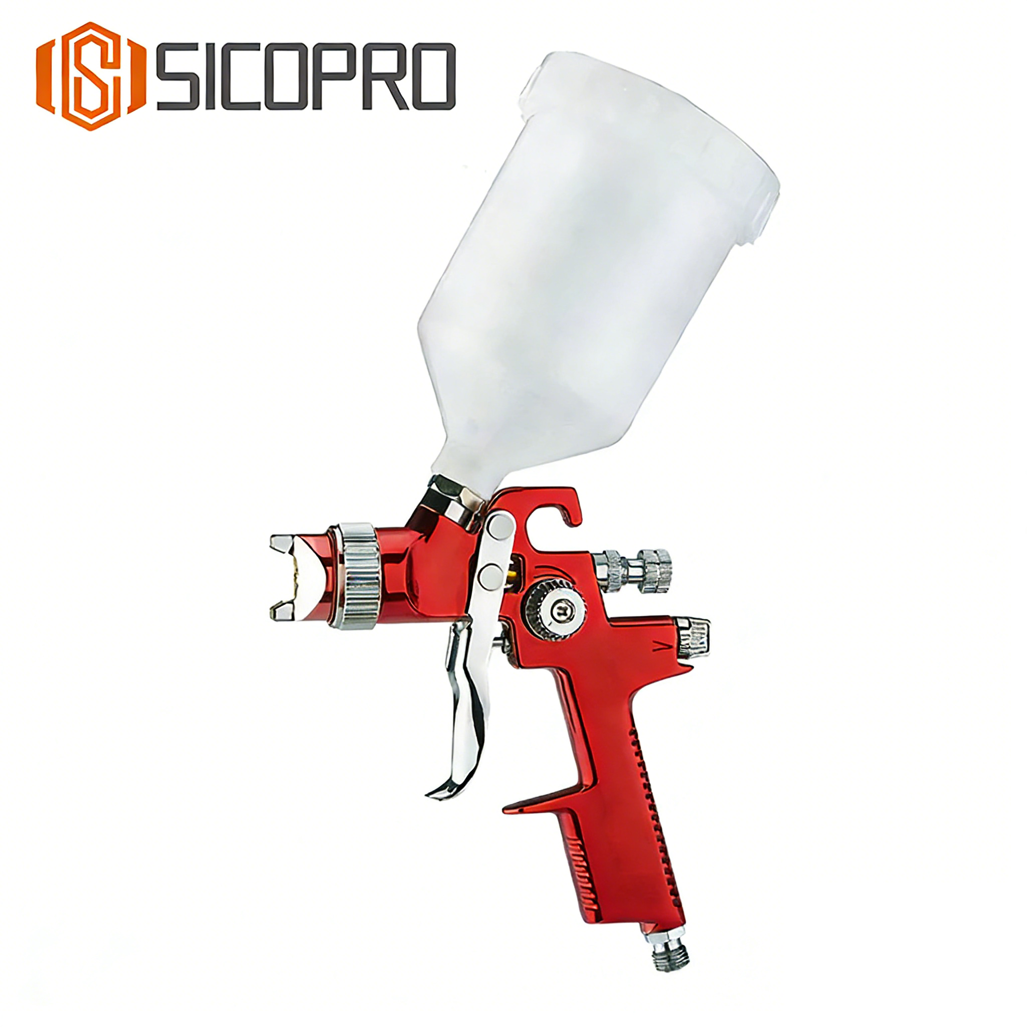 SICOPRO Red LVLP Gravity Feed Spray Gun AB-17P