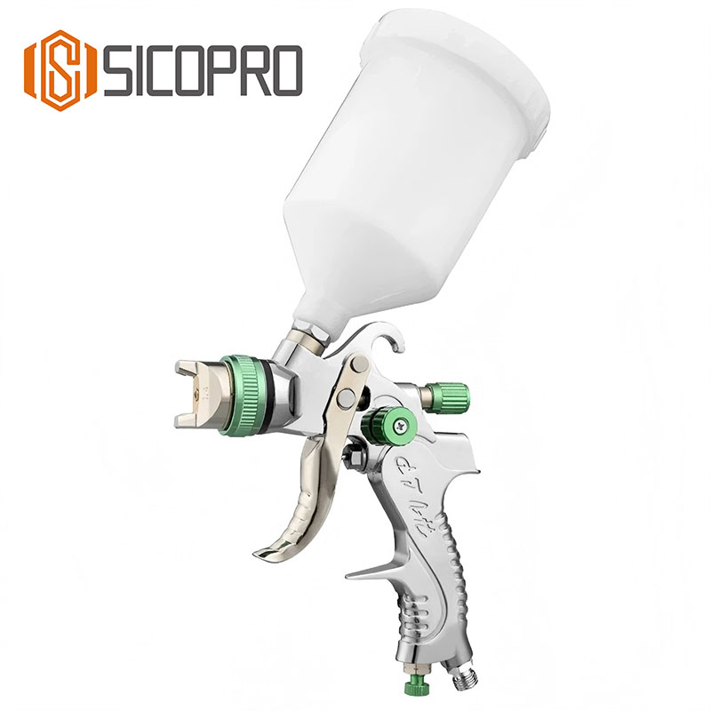 Sicopro SK-2008 LVLP Spray Gun – Gravity Feed, Professional Refinished Painting Gun, 600ml Plastic Cup