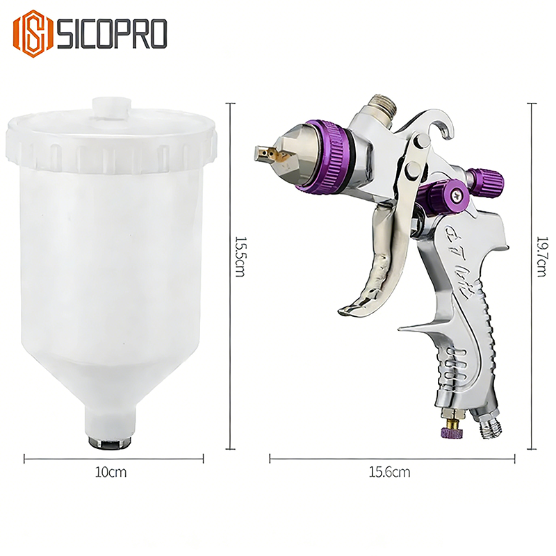 SICOPRO SK-2008 PURPLE LVLP Automotive Refinishing Spray Gun Kit – High Precision