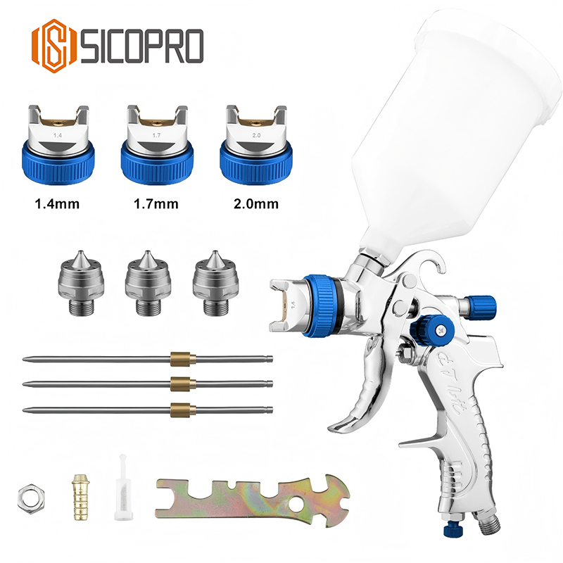 SK-2008 LVLP Spray Gun Set – Adjustable Nozzles & HVLP Conversion Kit