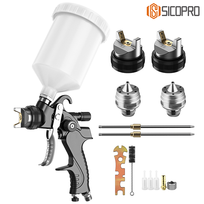 SK-2008 LVLP Spray Gun Kit – Multi Nozzle Refinish Paint Tool