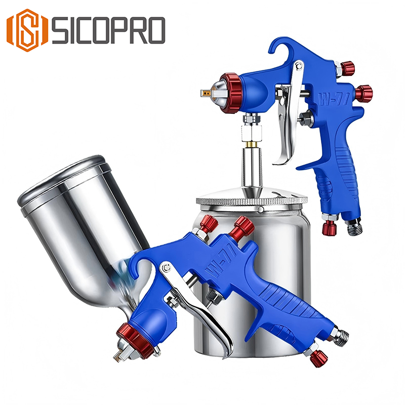 W-71 LVLP Spray Gun – Blue Edition with Suction Cup for Automotive & Furniture Coating