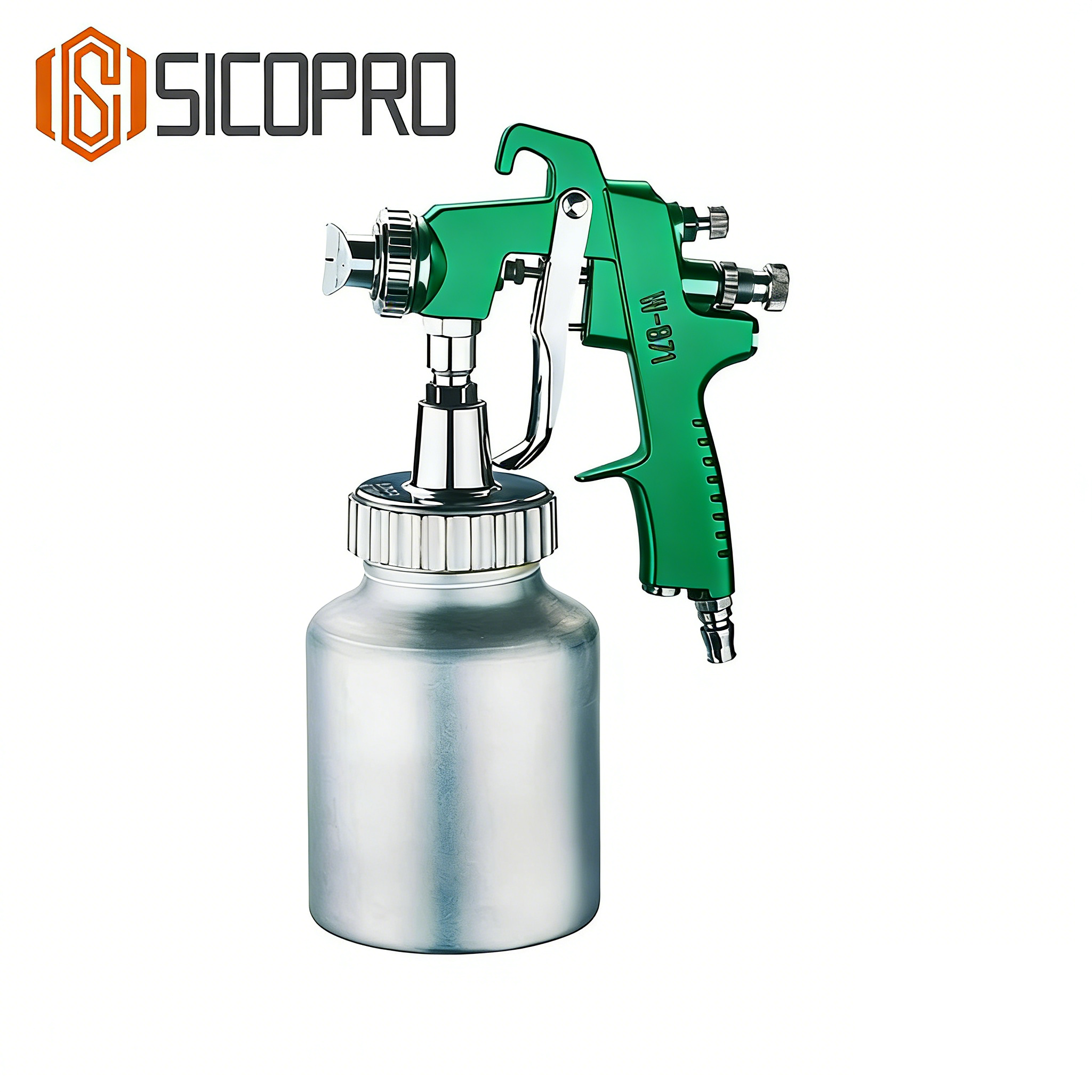 SICOPRO W-871 Green LVLP Spray Gun - Low Pressure Air Paint Gun for Automotive & Furniture