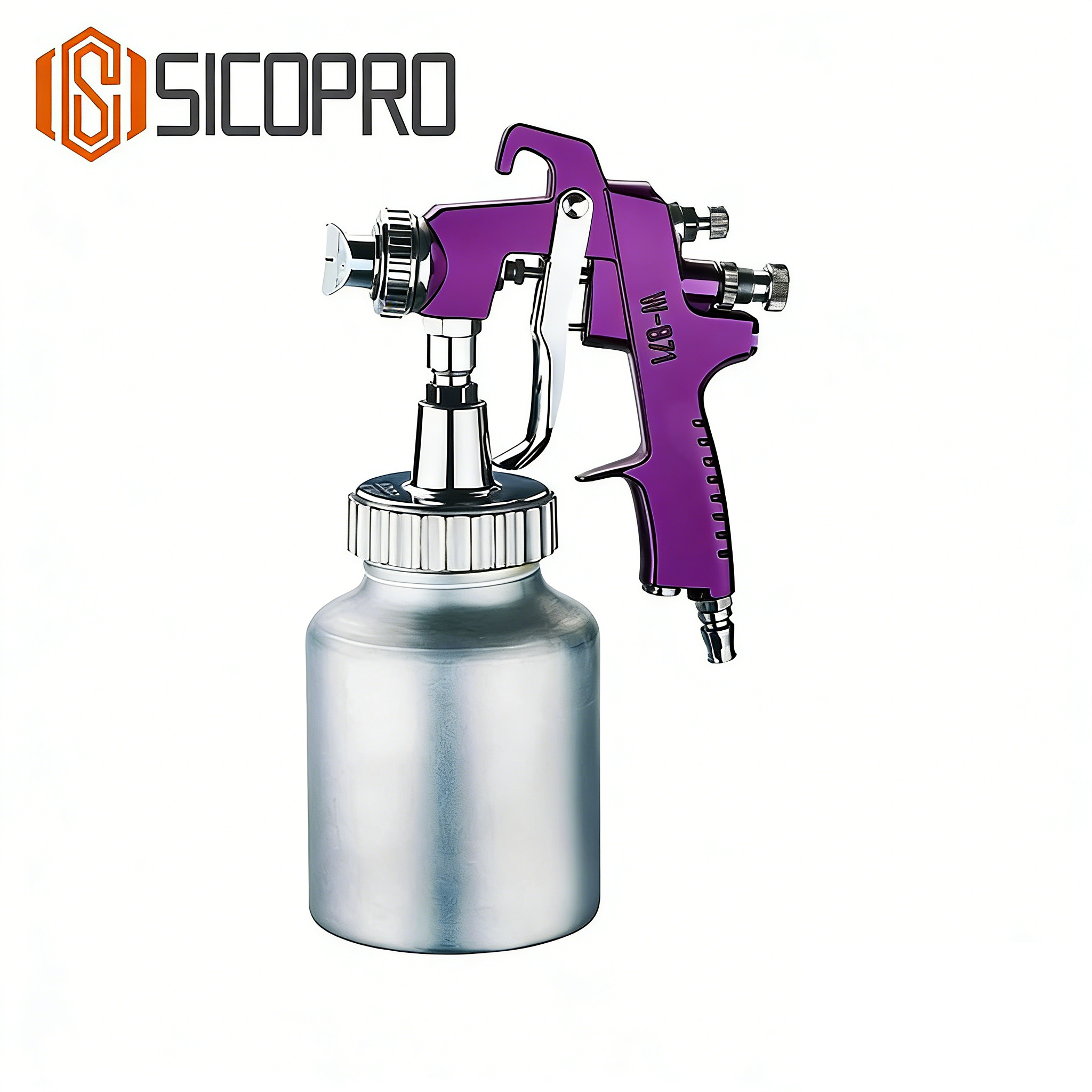 SICOPRO W-871 Purple LVLP Spray Gun - Fine Finish Paint Sprayer for Automotive & Furniture Refinishing